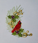 Christmas Holly Cardinal 5 x 7 Hoop
