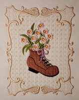 Flowers in a shoe 8 x 8