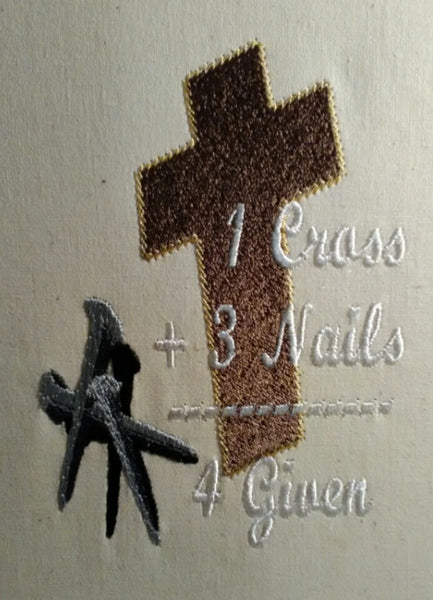 One Cross three nails four given Plain