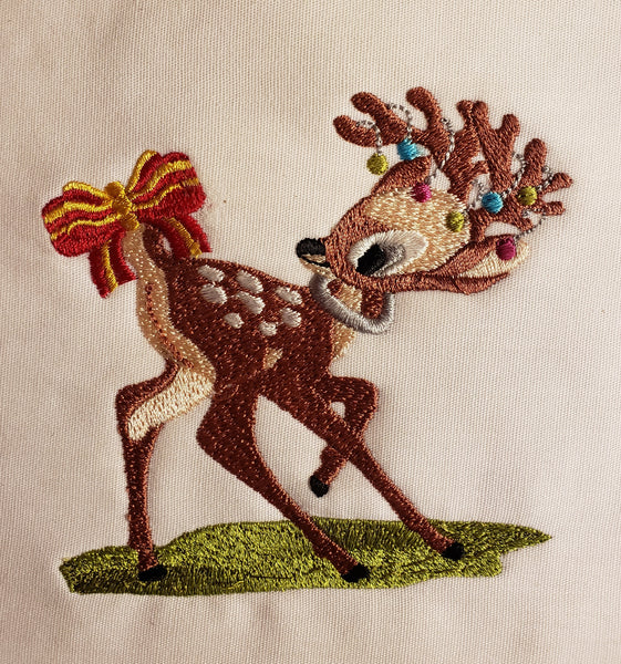Christmas deer with Ribbon 6 x 6
